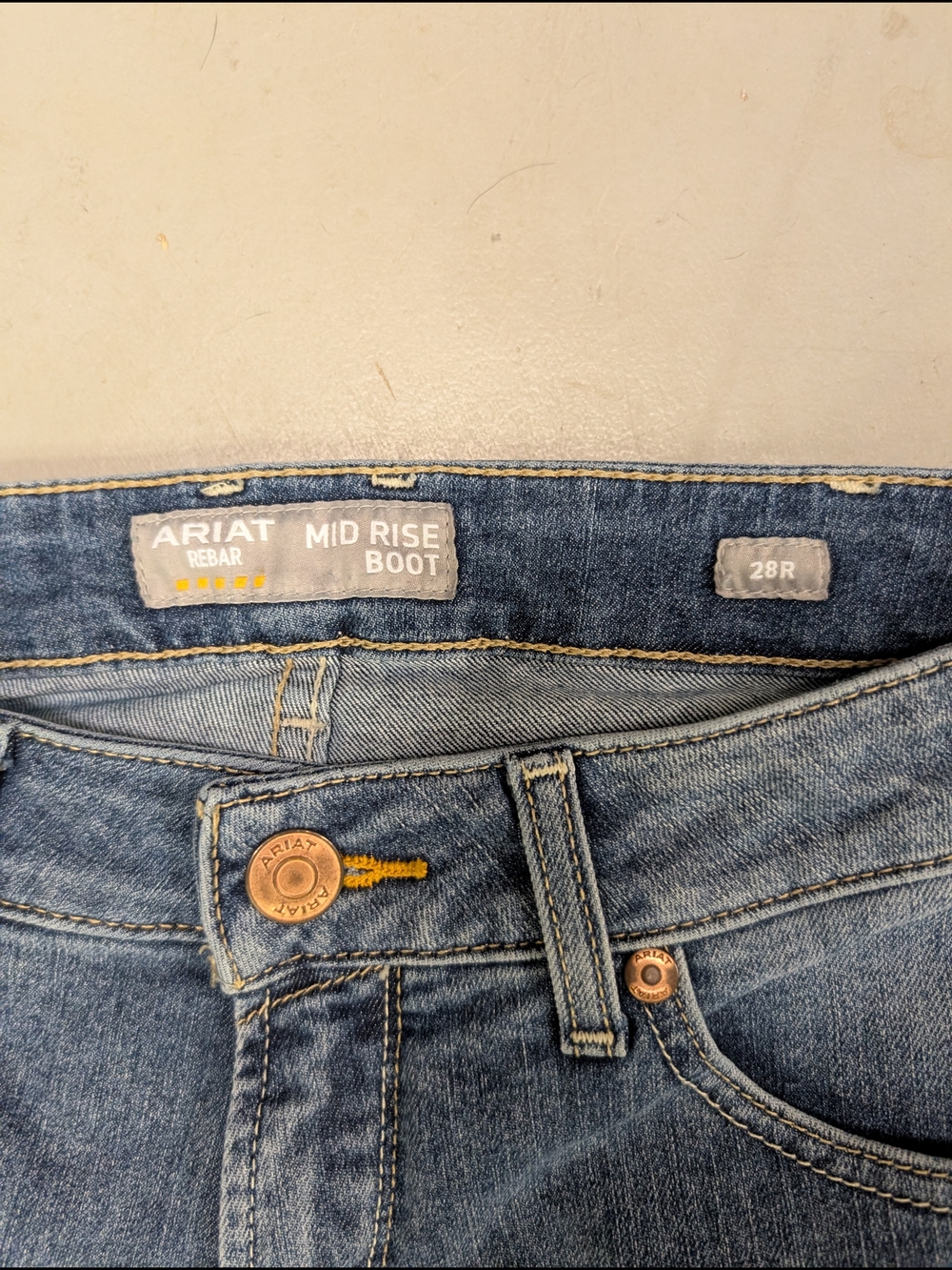 Women’s Ariat Rebar Carpenter Bootcut Jeans Mid-Rise - Picture 5 of 7